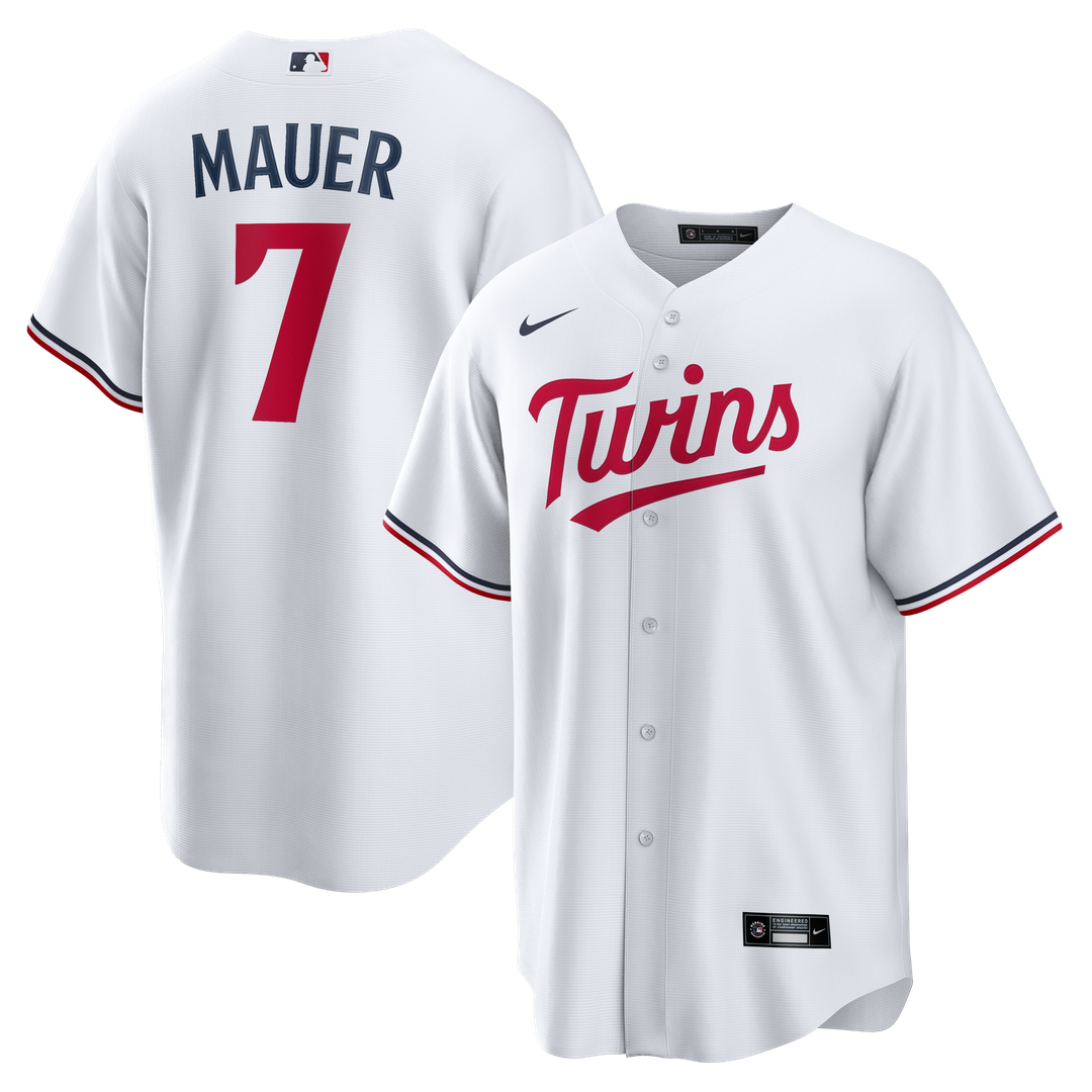 Minnesota Twins Joe Mauer Home Retired Replica Jersey - White