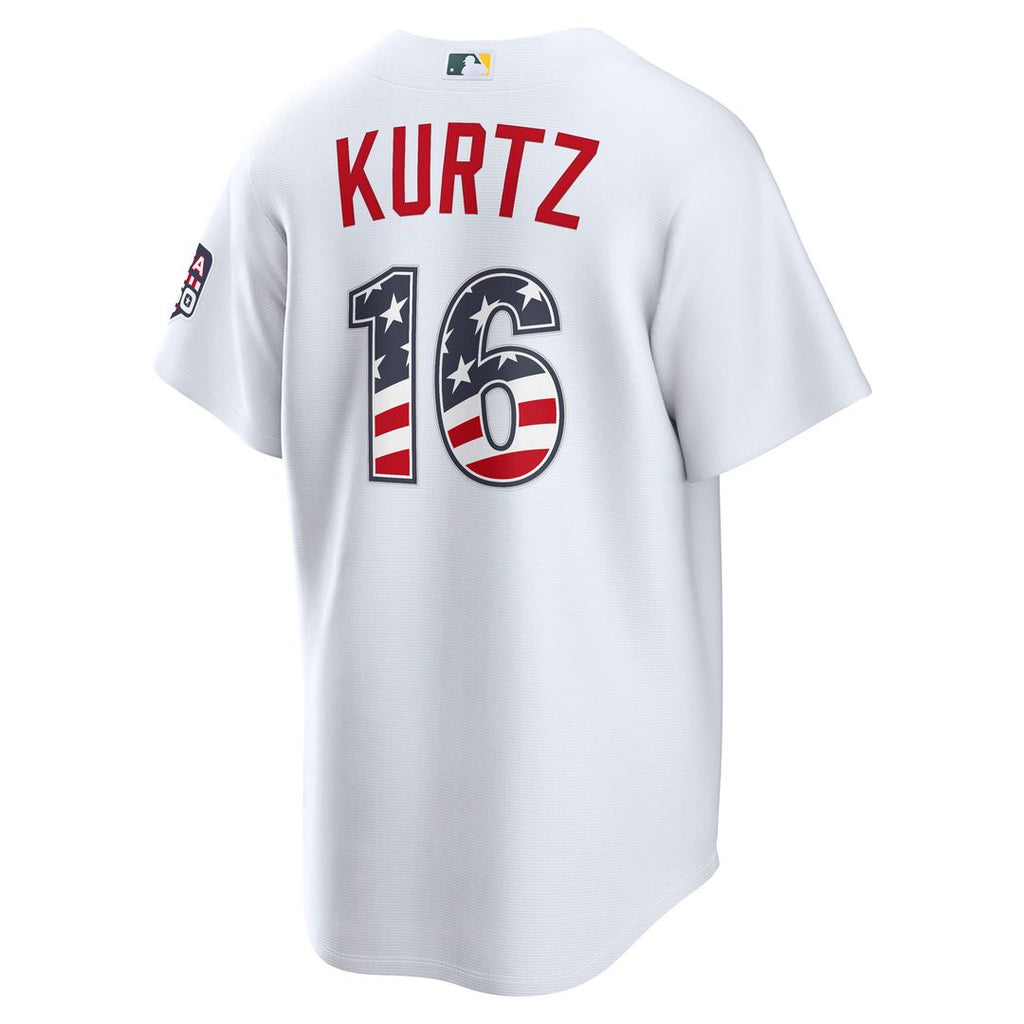 Athletics Nick Kurtz USA 250 Fourth of July Home Stadium Jersey - White