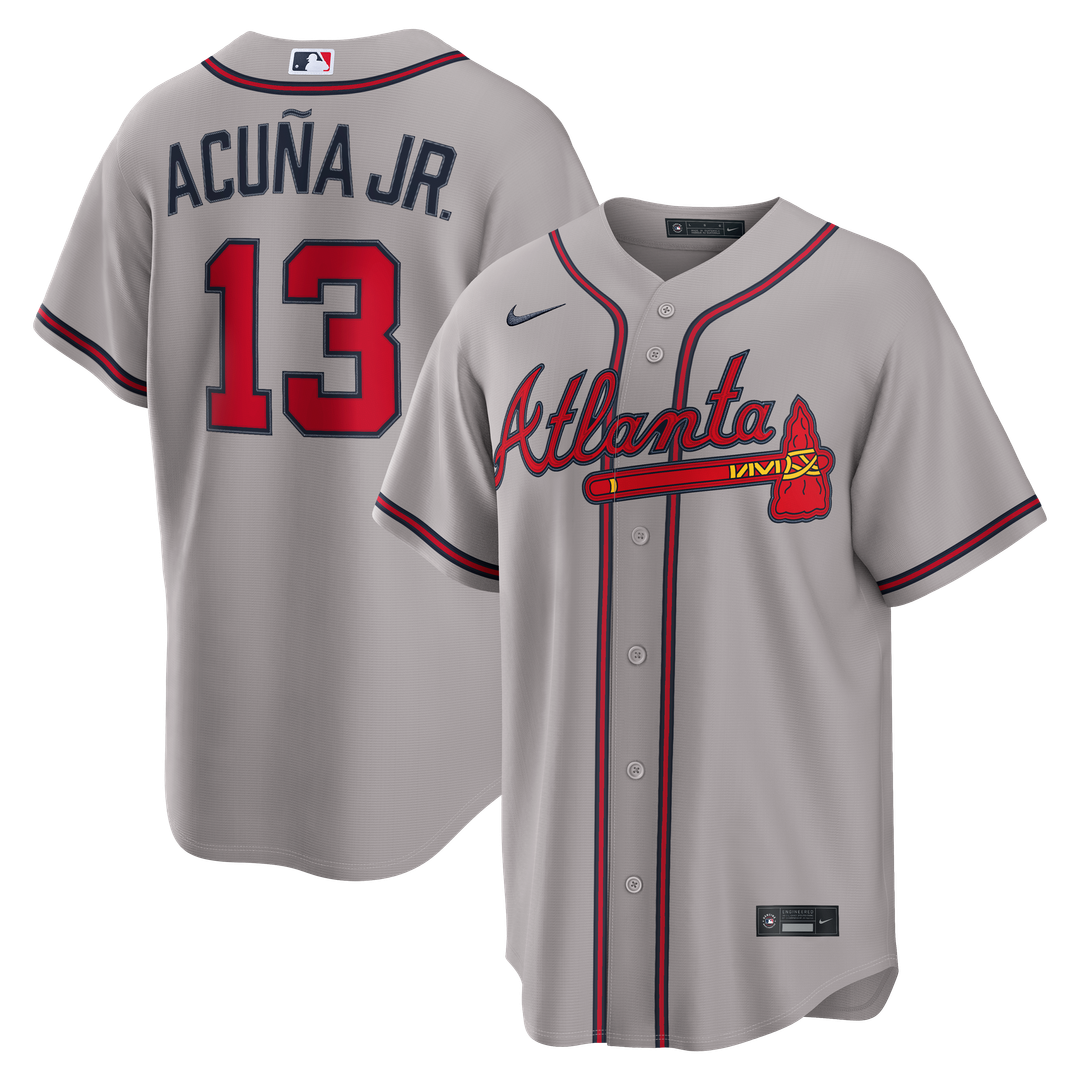 Atlanta Braves Ronald Acuña Jr. Road Replica Jersey - Gray
