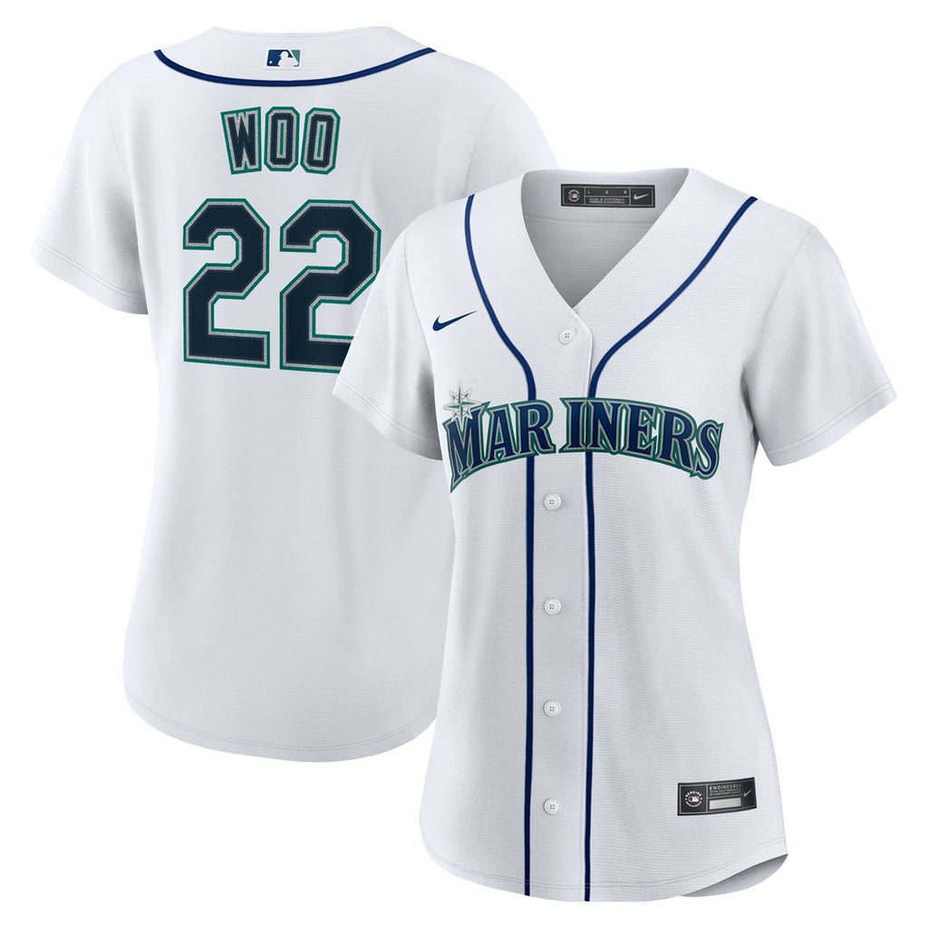 Seattle Mariners Bryan Woo Women's Home Replica Jersey - White