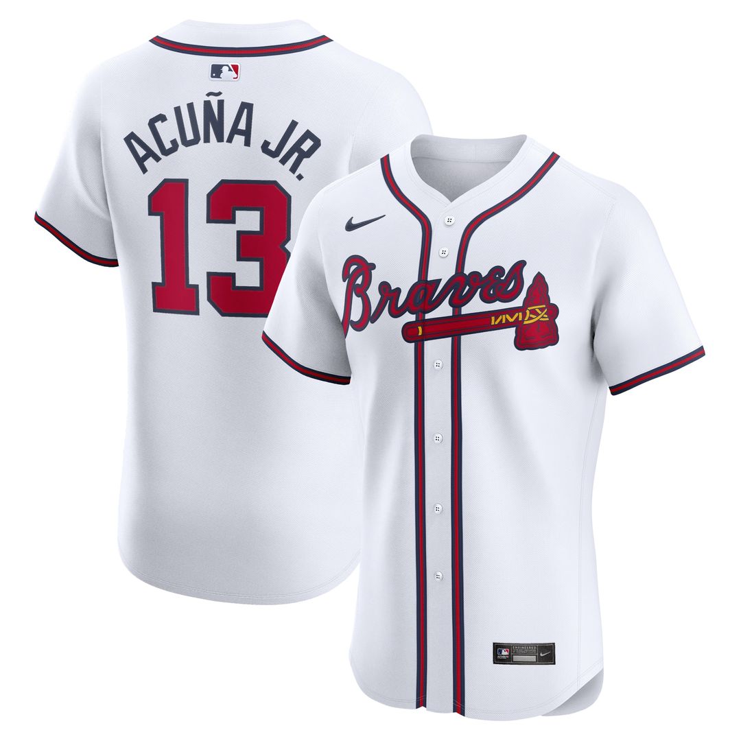 Atlanta Braves Ronald Acuña Jr. Home Elite Jersey - White