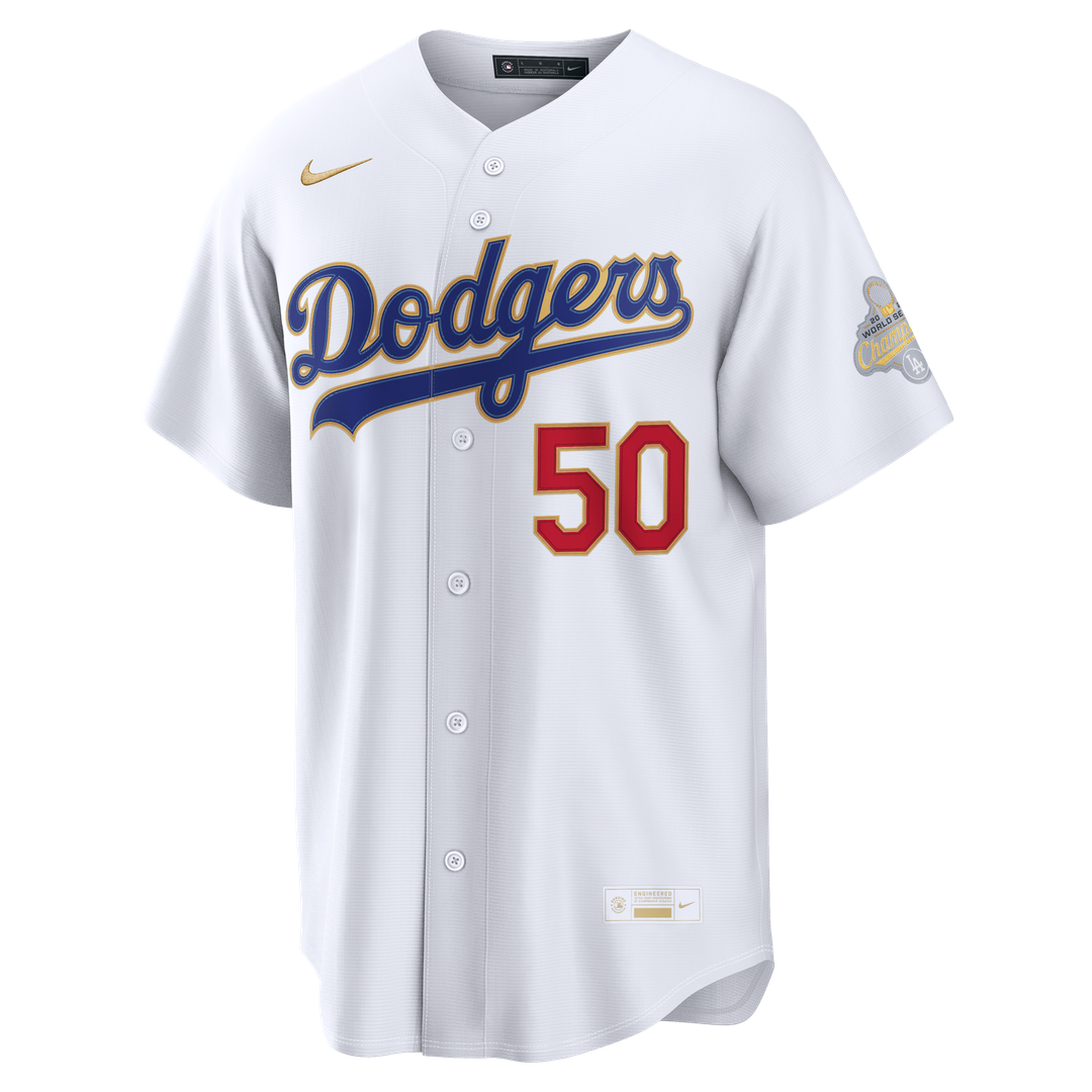 Los Angeles Dodgers Mookie Betts 2026 Gold Collection Stadium Jersey - White
