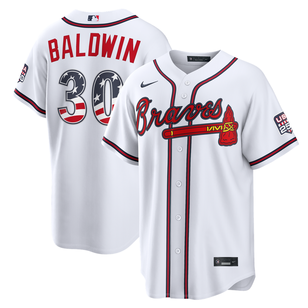 Atlanta Braves Drake Baldwin USA 250 Fourth of July Home Stadium Jersey - White