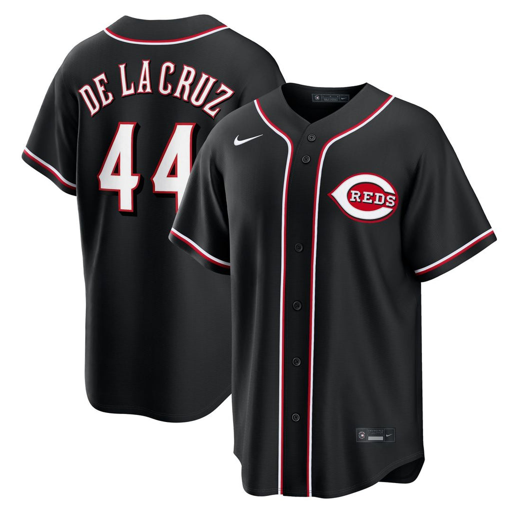 Cincinnati Reds Elly De La Cruz Fashion Replica Black Out Jersey