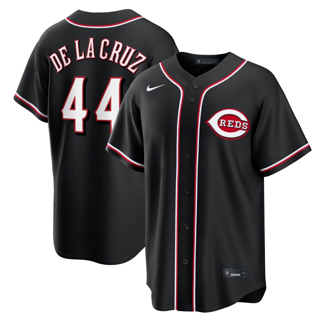 Cincinnati Reds Elly De La Cruz Fashion Replica Black Out Jersey