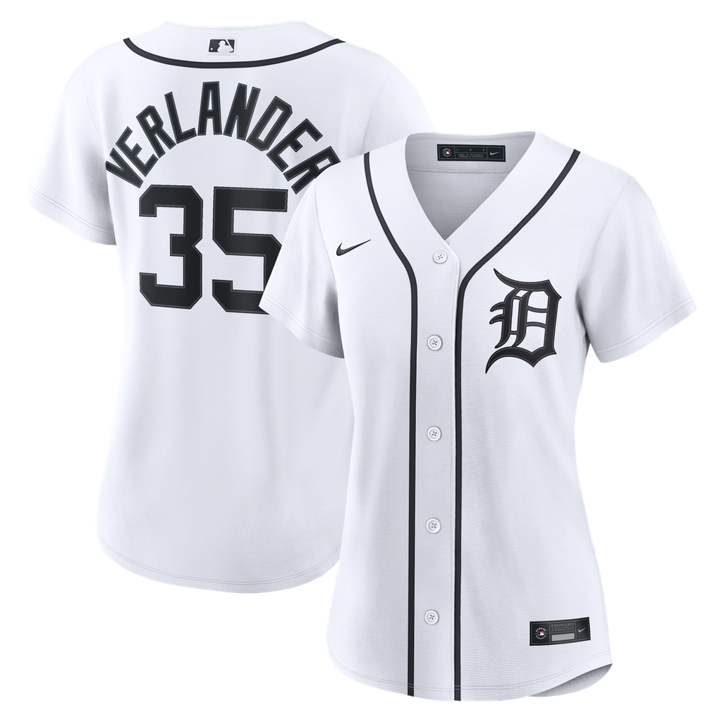 Detroit Tigers Justin Verlander Women's Home Replica Jersey - White