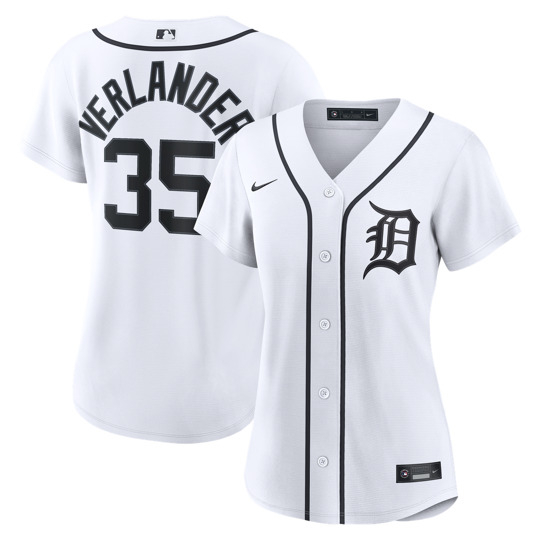 Detroit Tigers Justin Verlander Women's Home Replica Jersey - White