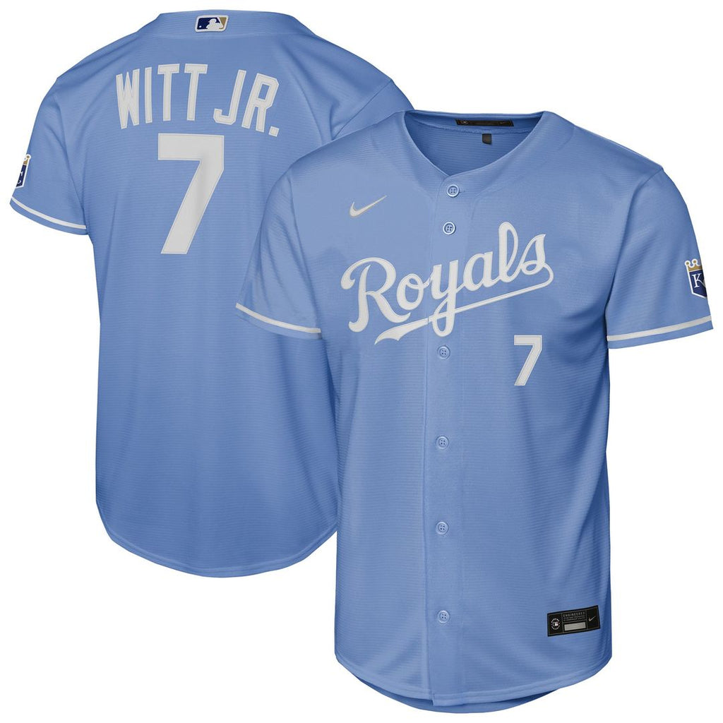 Kansas City Royals Bobby Witt Jr. Youth Alternate Stadium Jersey - Light Blue