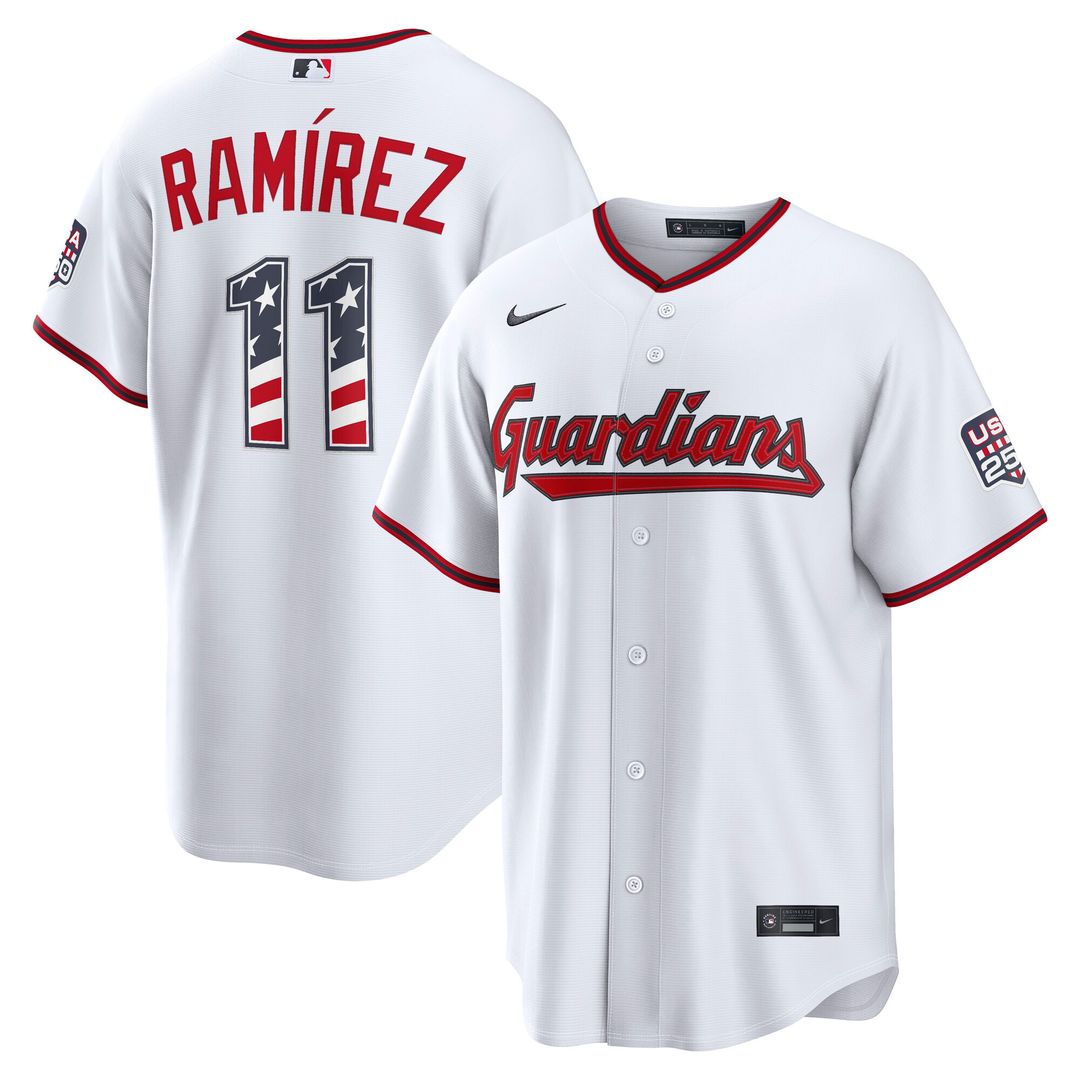 Cleveland Guardians José Ramírez USA 250 Fourth of July Home Stadium Jersey - White