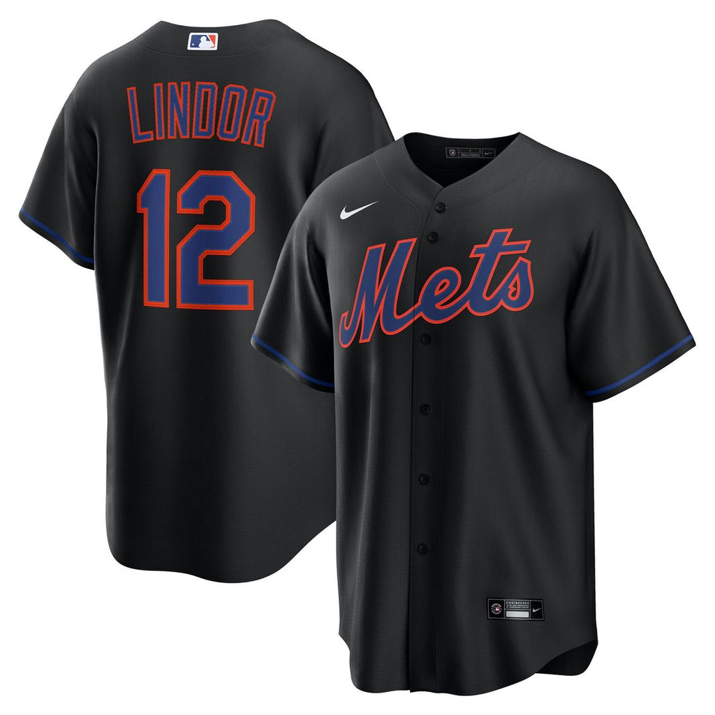 New York Mets Francisco Lindor Alternate Replica Jersey - Black