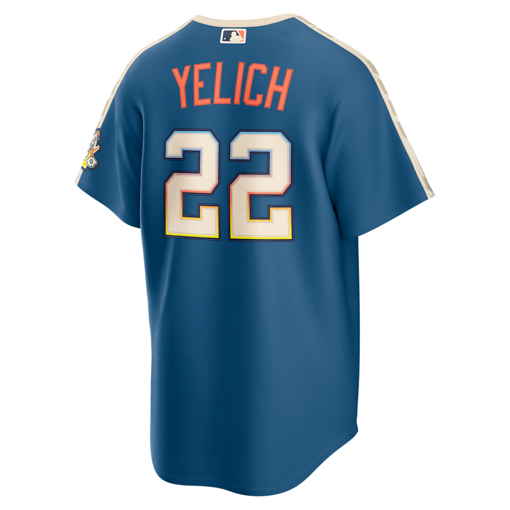 Milwaukee Brewers Christian Yelich 2026 City Connect Stadium Jersey - Mineral Blue