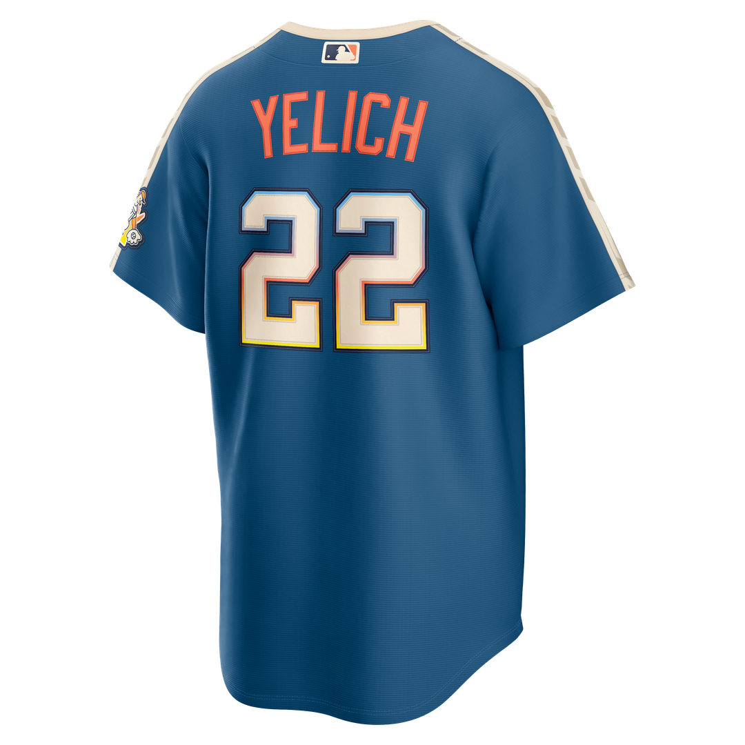 Milwaukee Brewers Christian Yelich 2026 City Connect Stadium Jersey - Mineral Blue