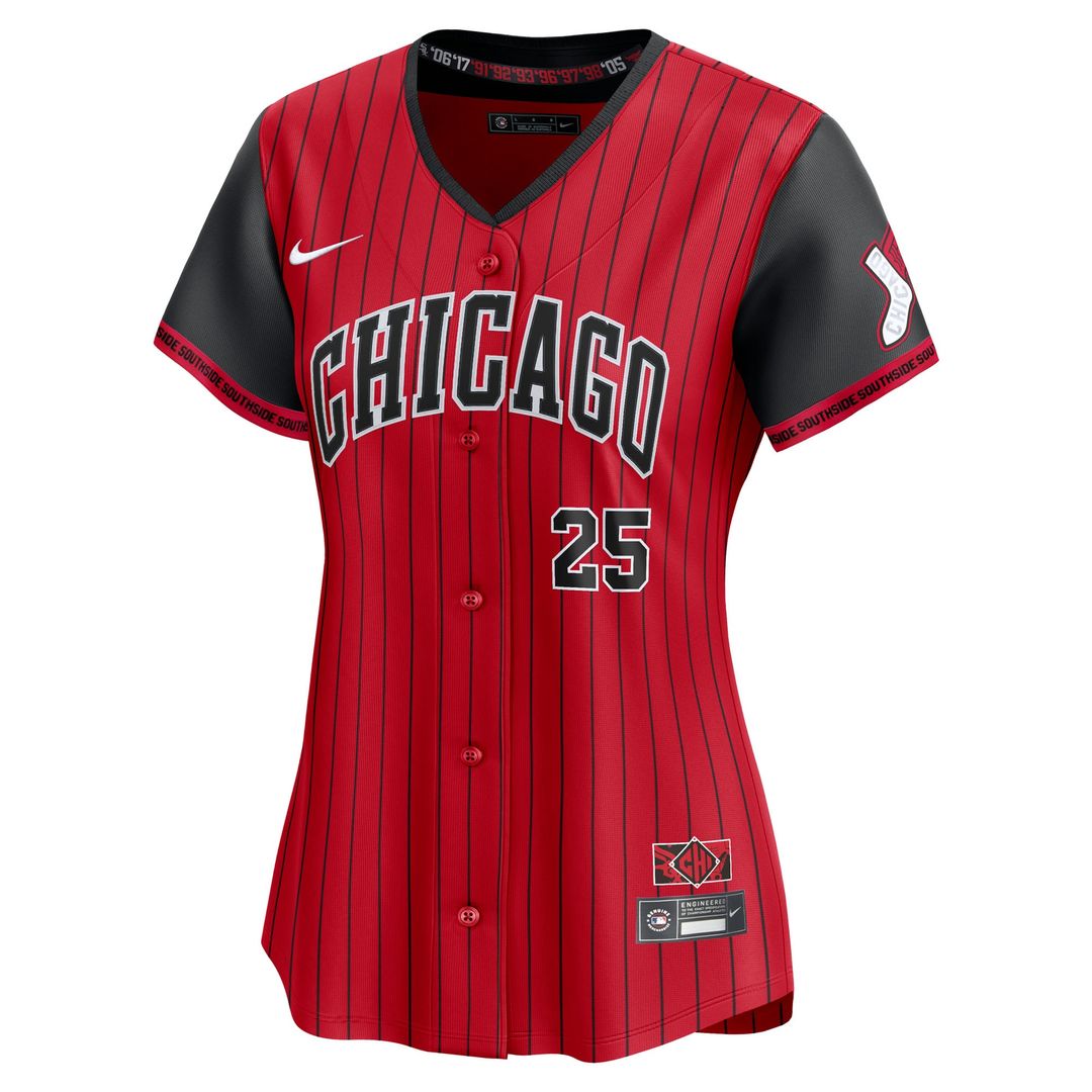 Chicago White Sox Andrew Vaughn Women's 2025 City Connect Limited Jersey - Red/Black