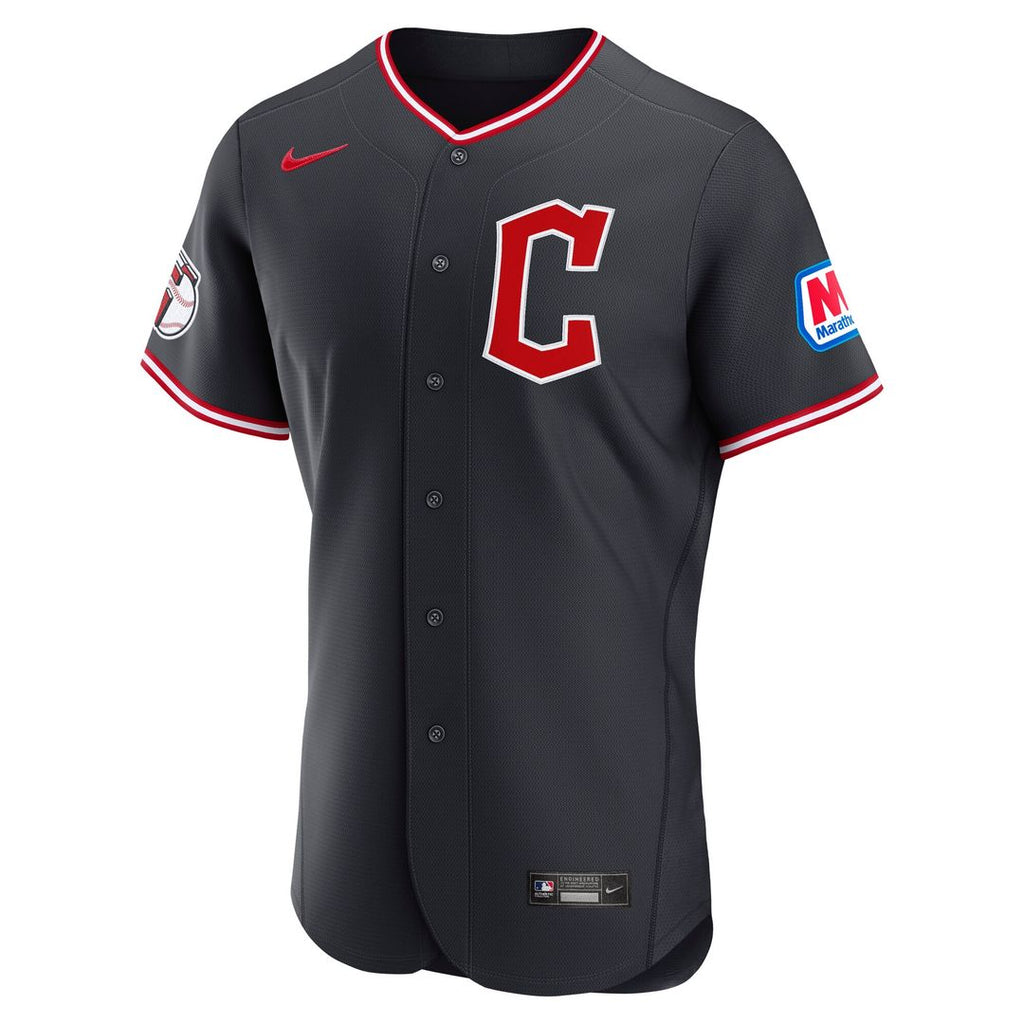 Cleveland Guardians Alternate Authentic Sponsor Patch Jersey - Navy