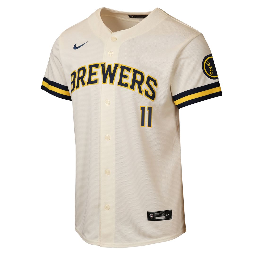Milwaukee Brewers Jackson Chourio Youth Road Stadium Jersey - Powder Blue