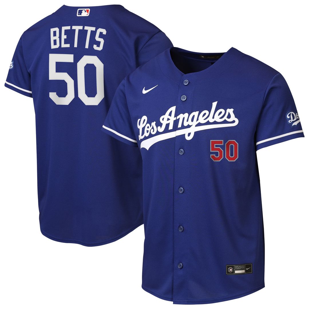 Los Angeles Dodgers Mookie Betts Youth Alternate Stadium Jersey - Royal