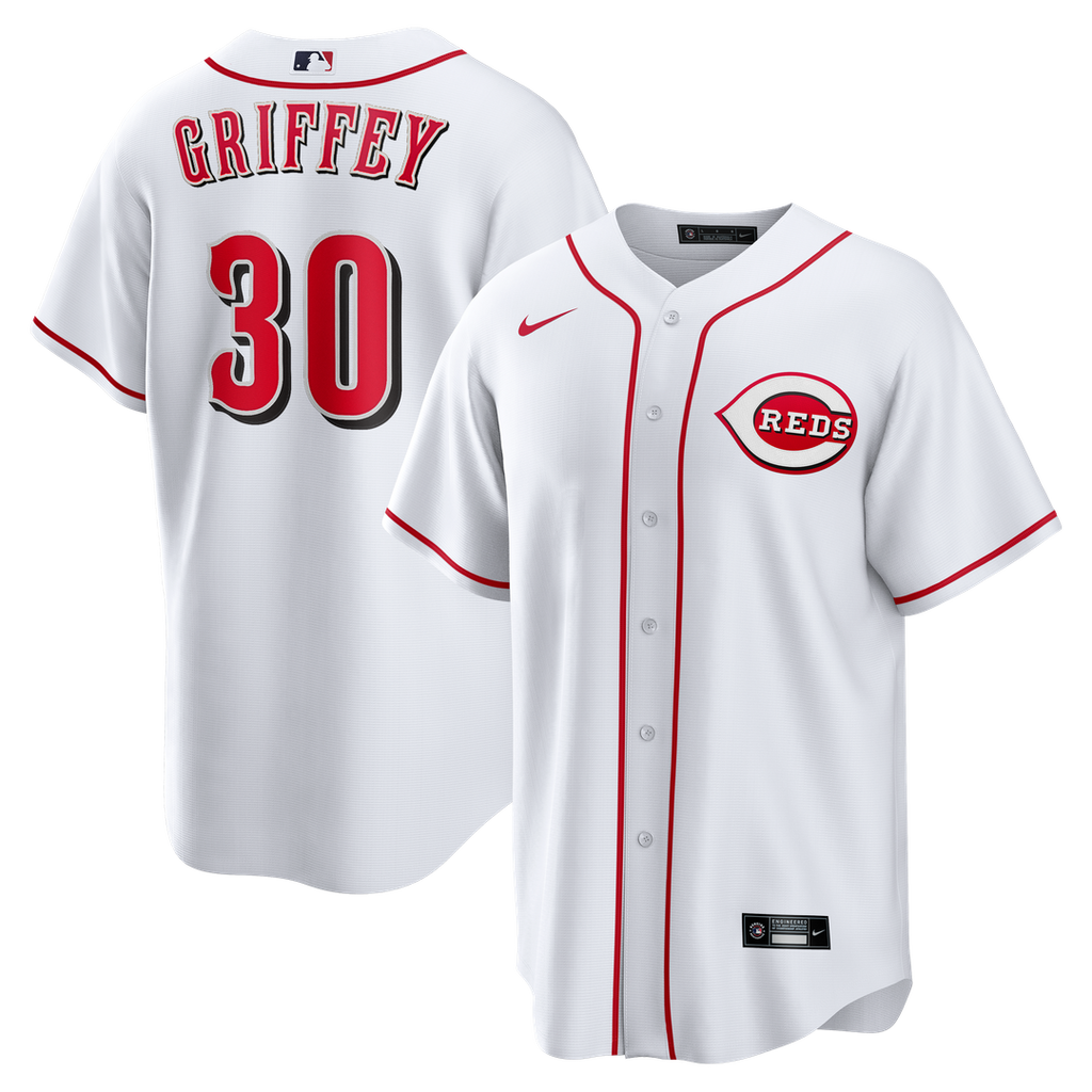Cincinnati Reds Ken Griffey Jr. Home Retired Replica Jersey - White
