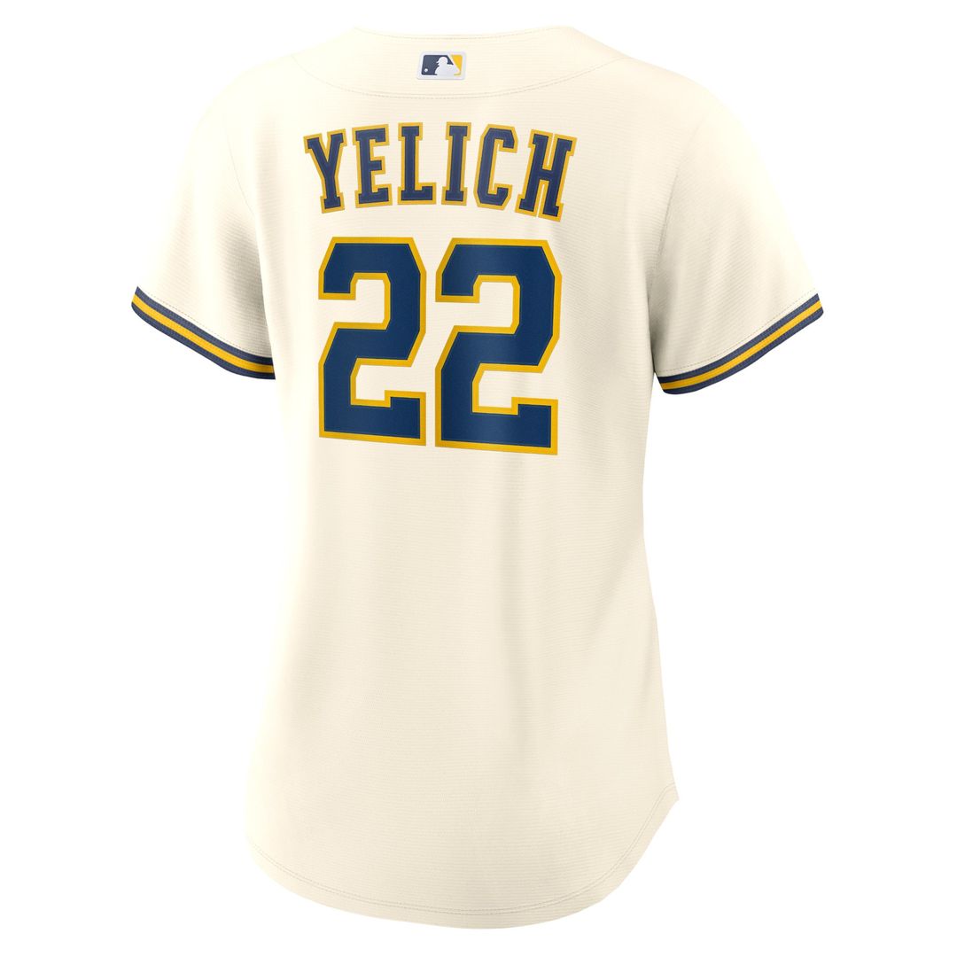 Milwaukee Brewers Christian Yelich Women's Home Replica Jersey - Cream