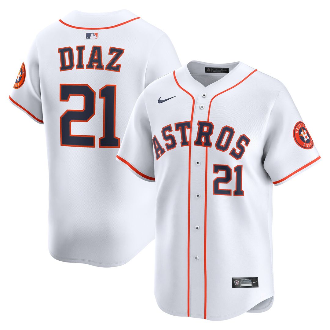 Houston Astros Yainer Diaz Home Limited Jersey - White
