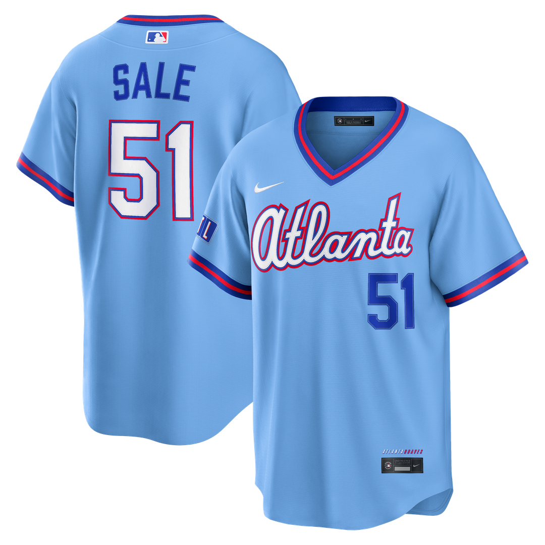 Atlanta Braves Chris Sale 2026 City Connect Stadium Jersey - Powder Blue
