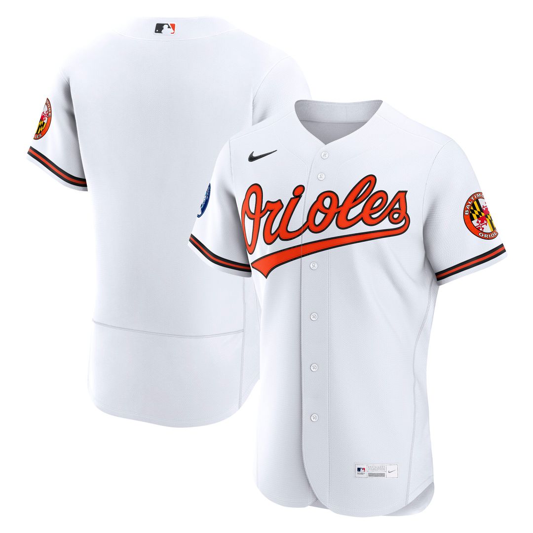 Baltimore Orioles Home Sponsor Patch Authentic Jersey - White