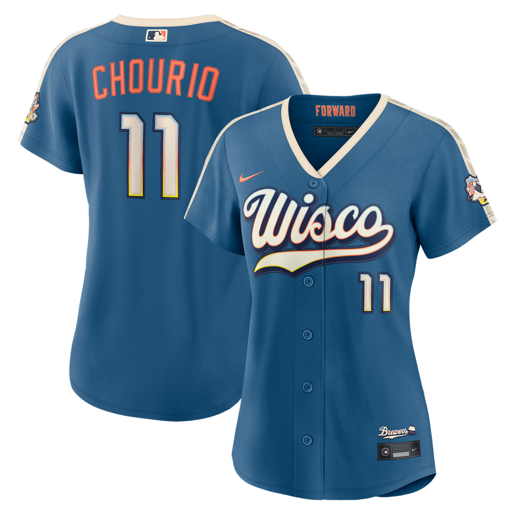 Milwaukee Brewers Jackson Chourio Women's 2026 City Connect Stadium Jersey - Mineral Blue