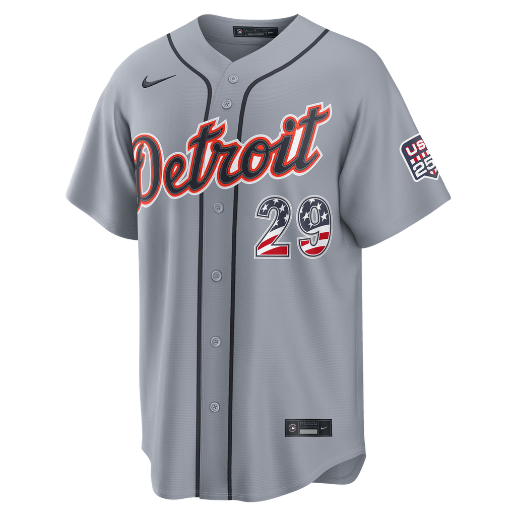 Detroit Tigers Tarik Skubal USA 250 Fourth of July Road Stadium Jersey - Gray