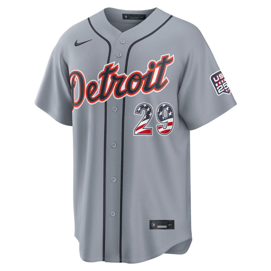Detroit Tigers Tarik Skubal USA 250 Fourth of July Road Stadium Jersey - Gray