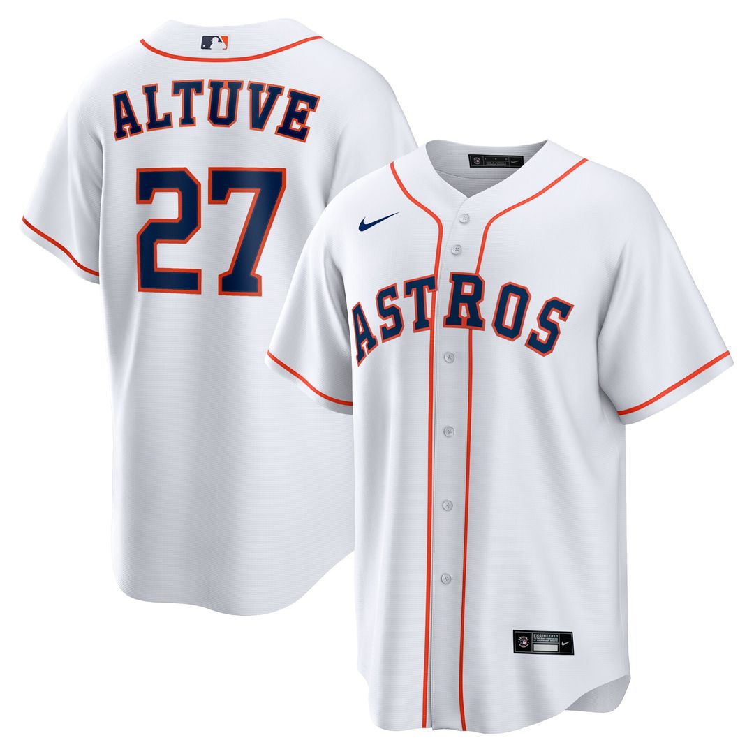 Houston Astros Jose Altuve Home Replica Player Name Jersey - White