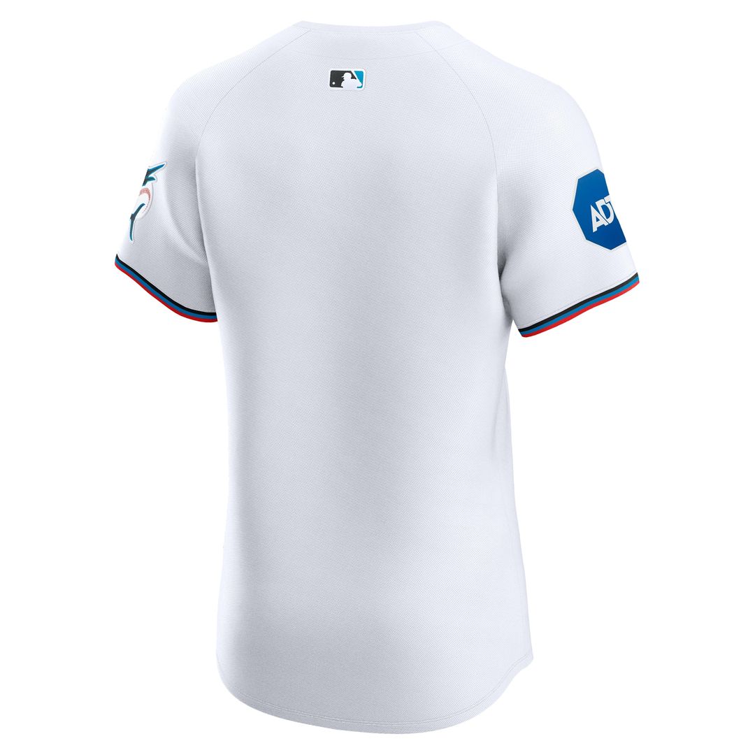 Miami Marlins Home Elite Patch Jersey - White
