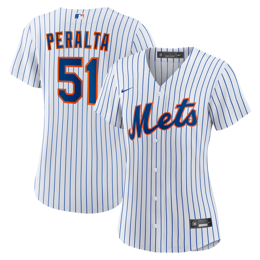 New York Mets Freddy Peralta Women's Home Replica Jersey - White