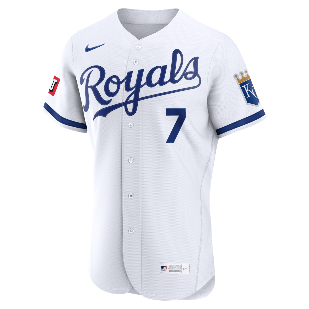 Kansas City Royals Bobby Witt Jr. Home Authentic Sponsor Patch Jersey - White