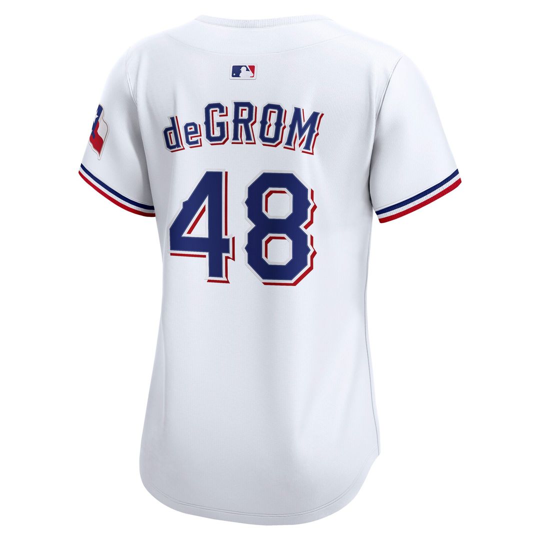 Texas Rangers Jacob deGrom Women's Home Limited Jersey - White