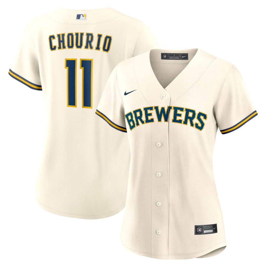 Milwaukee Brewers Jackson Chourio Women's Home Replica Jersey - Cream