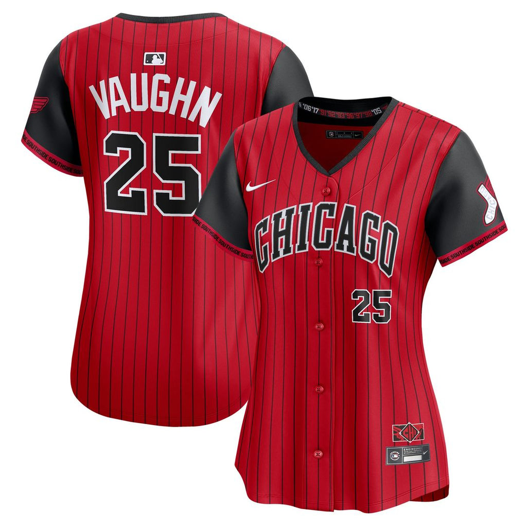 Chicago White Sox Andrew Vaughn Women's 2025 City Connect Limited Jersey - Red/Black