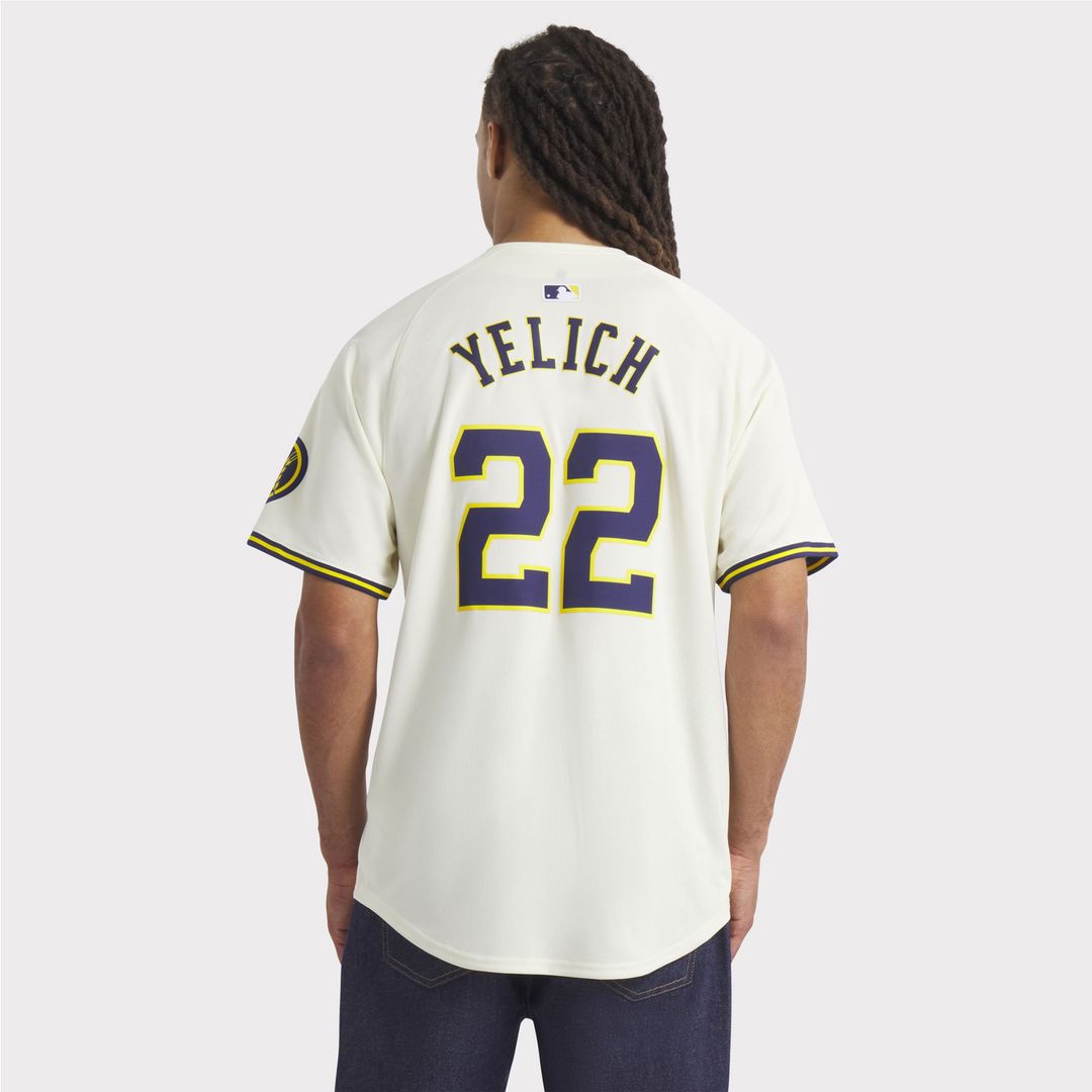 Milwaukee Brewers Christian Yelich Home Limited Jersey - Cream