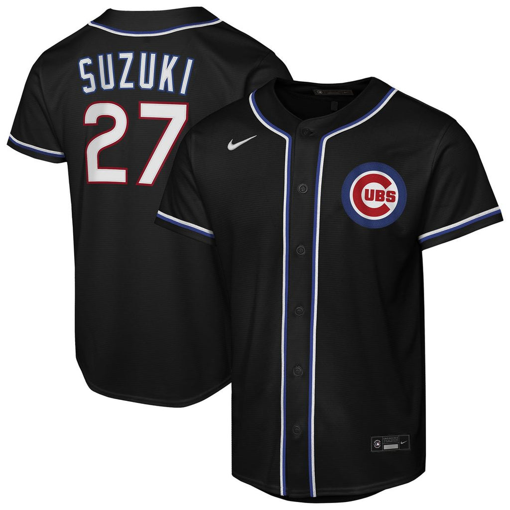 Chicago Cubs Seiya Suzuki Youth Fashion Replica Jersey - Black