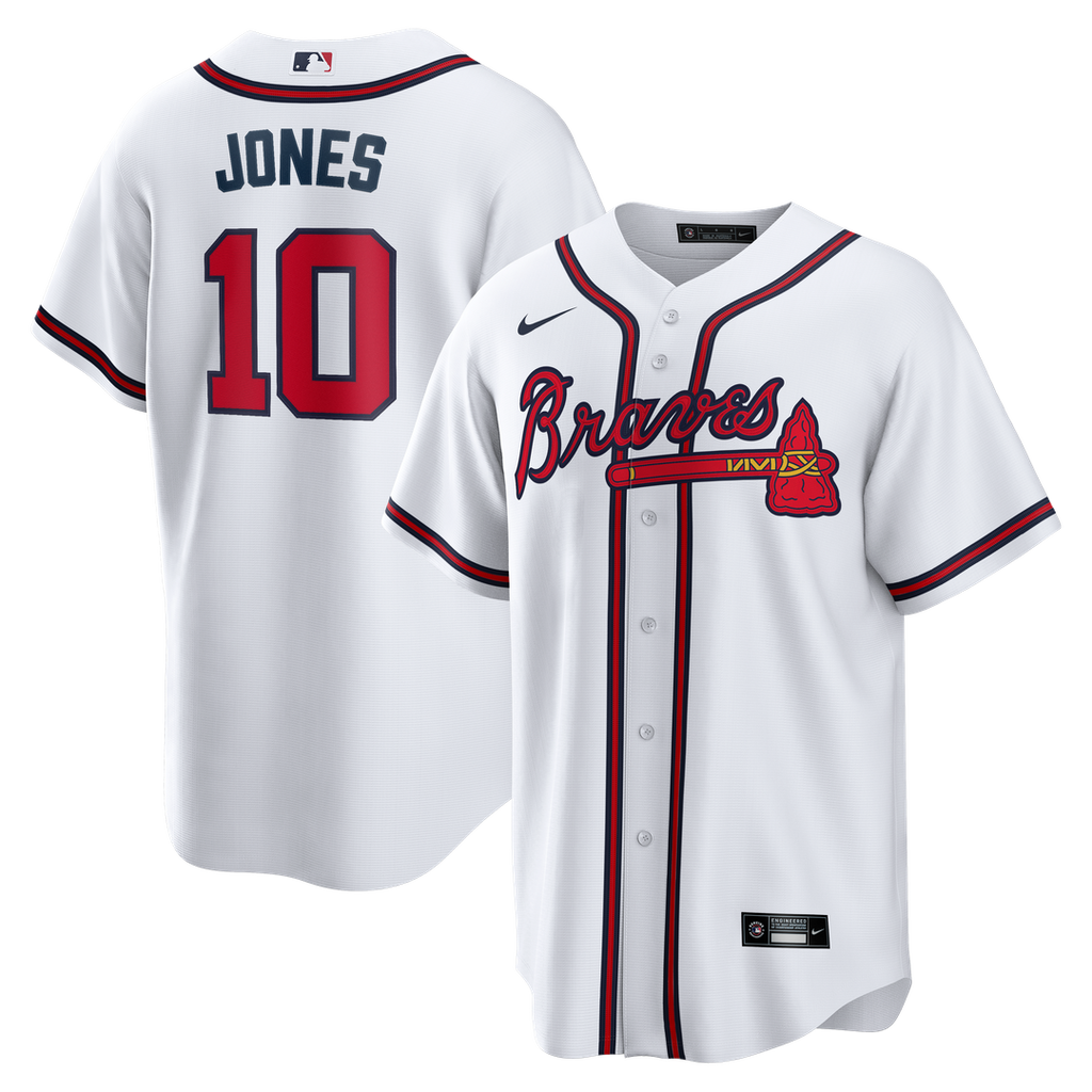 Atlanta Braves Chipper Jones Home Retired Replica Jersey - White