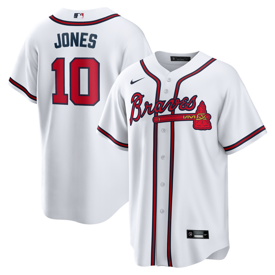 Atlanta Braves Chipper Jones Home Retired Replica Jersey - White