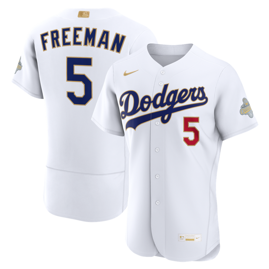 Los Angeles Dodgers Freddie Freeman 2026 Gold Collection Authentic Jersey - White