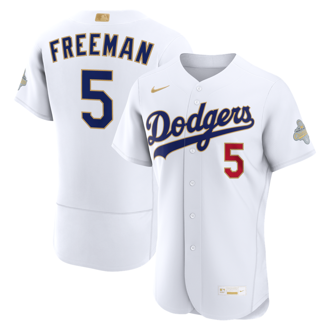 Los Angeles Dodgers Freddie Freeman 2026 Gold Collection Authentic Jersey - White