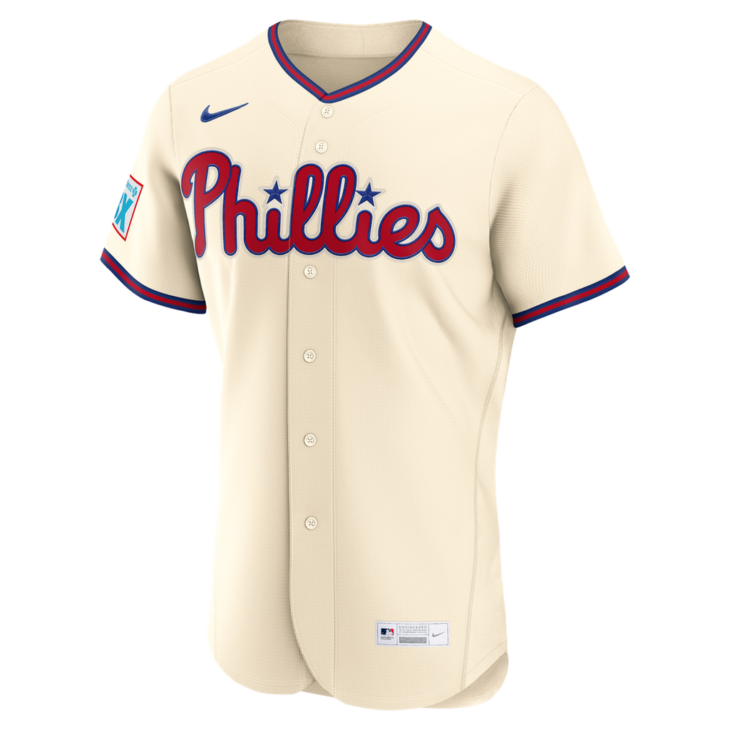 Philadelphia Phillies Bryce Harper Home Authentic Sponsor Patch Jersey - White
