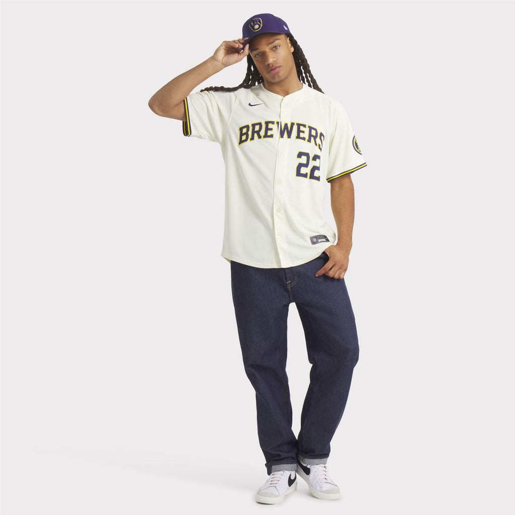 Milwaukee Brewers Christian Yelich Home Limited Jersey - Cream