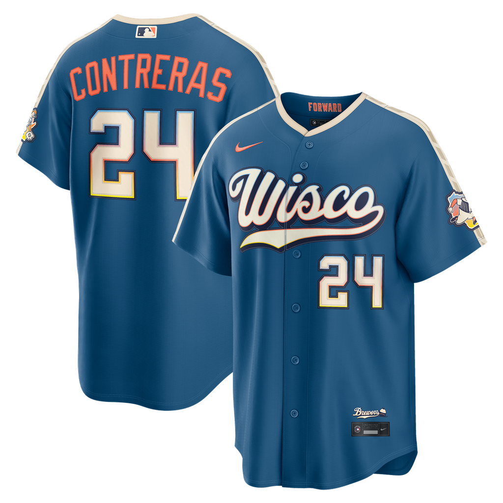 Milwaukee Brewers William Contreras 2026 City Connect Stadium Jersey - Mineral Blue