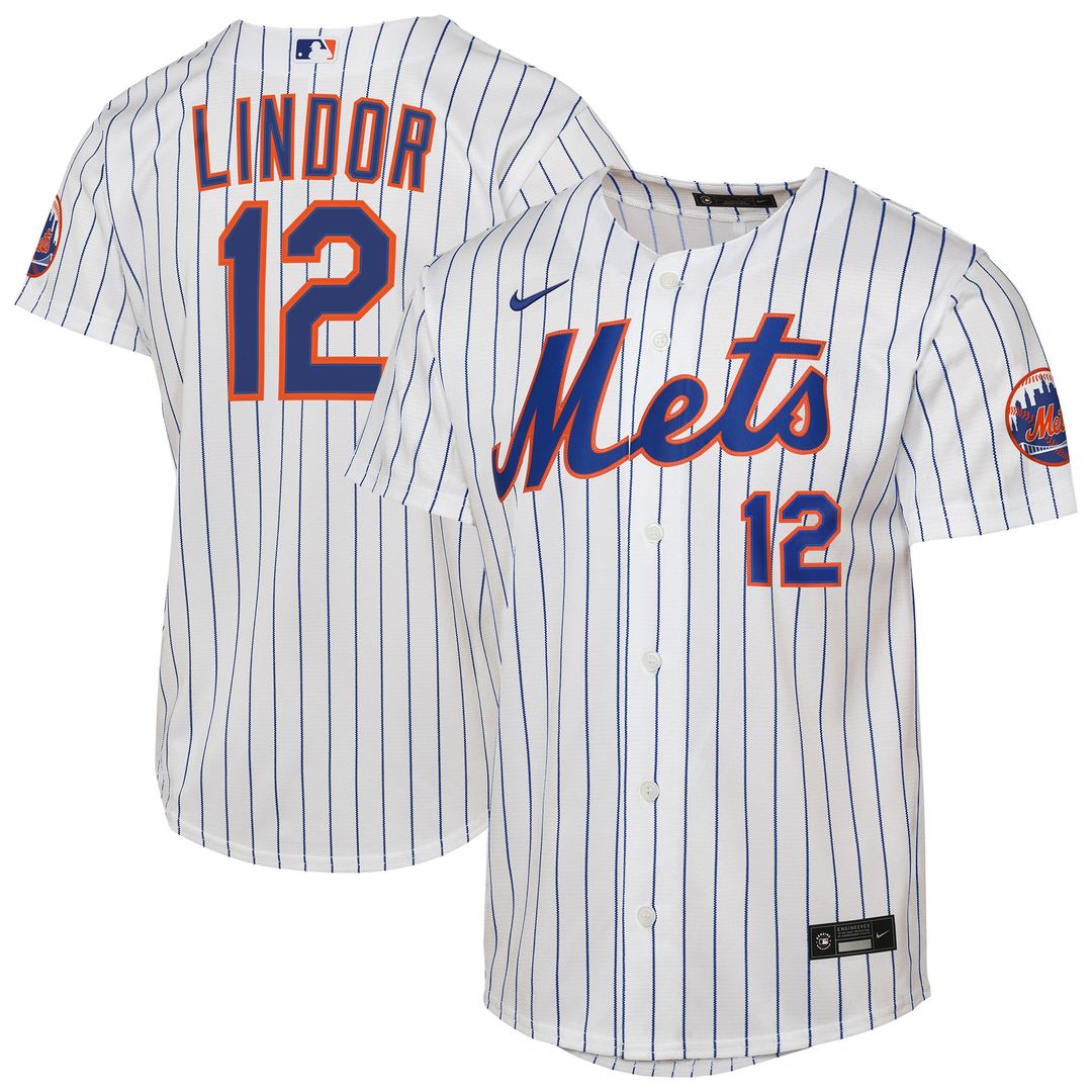 New York Mets Francisco Lindor Youth Road Stadium Jersey - Gray