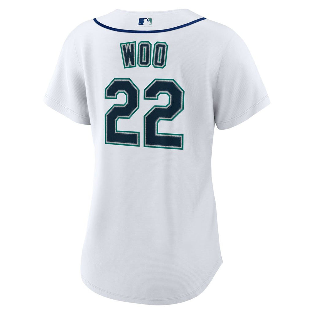Seattle Mariners Bryan Woo Women's Home Replica Jersey - White