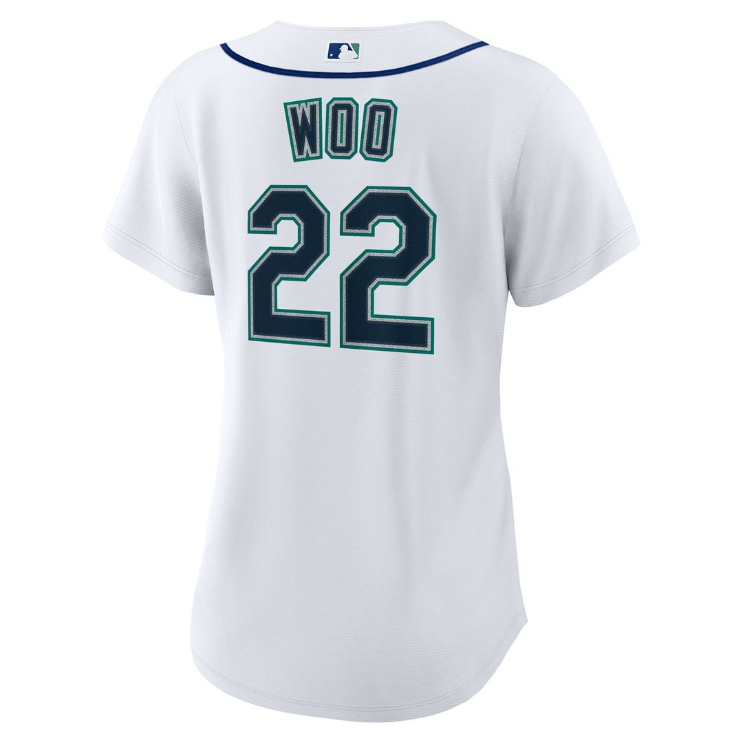 Seattle Mariners Bryan Woo Women's Home Replica Jersey - White