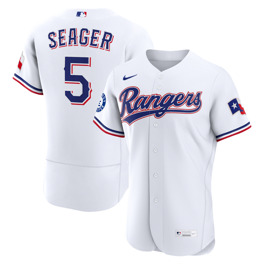 Texas Rangers Corey Seager Home Authentic Sponsor Patch Jersey - White