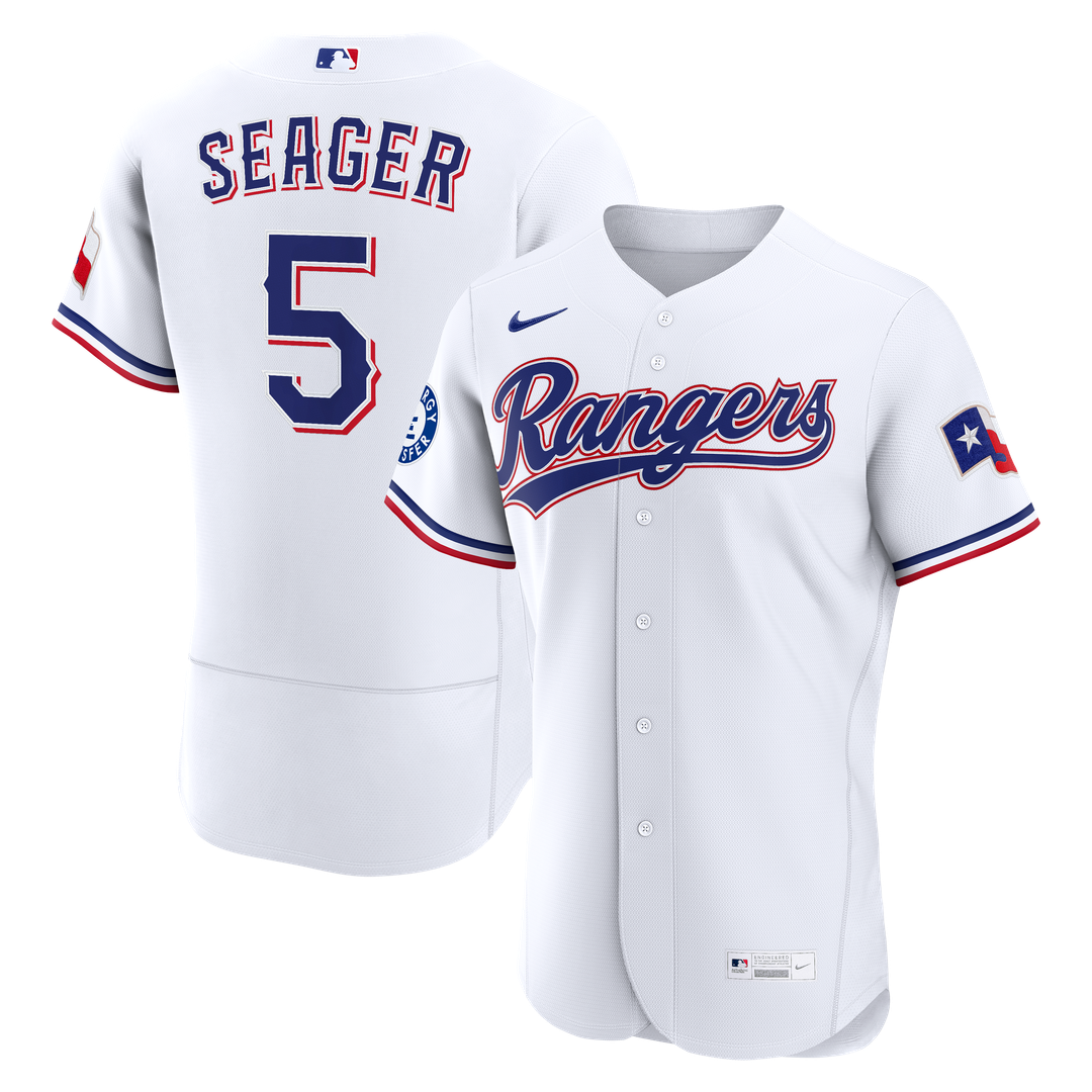 Texas Rangers Corey Seager Home Authentic Sponsor Patch Jersey - White