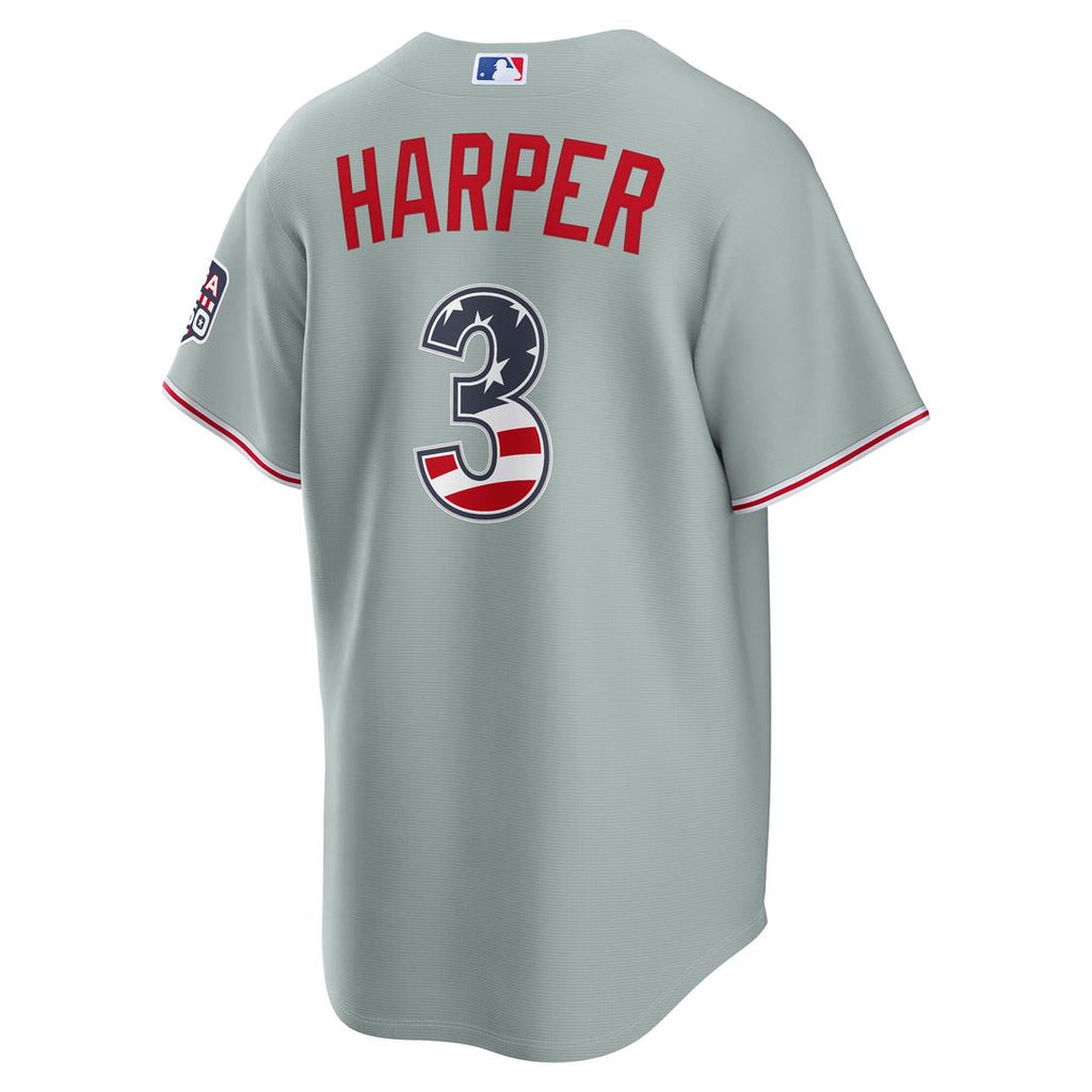 Philadelphia Phillies Bryce Harper USA 250 Fourth of July Road Stadium Jersey - Gray